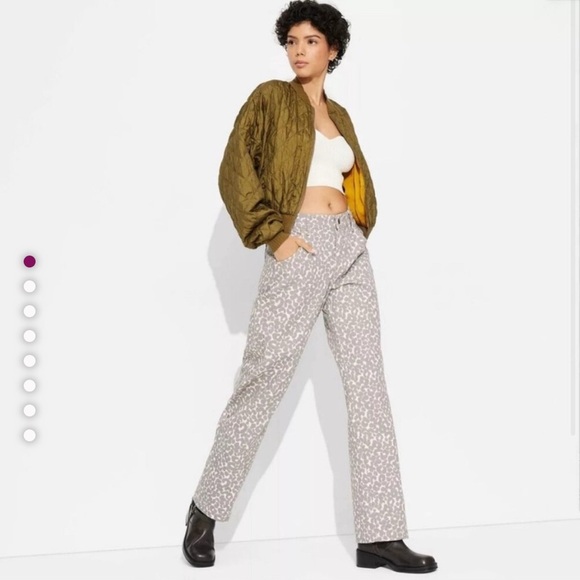 LIKE NEW Wild Fable Leopard Barrel Jean - Picture 3 of 12